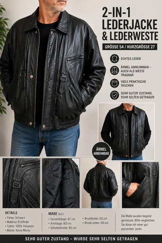 Herren echtlederjacke - herren, /