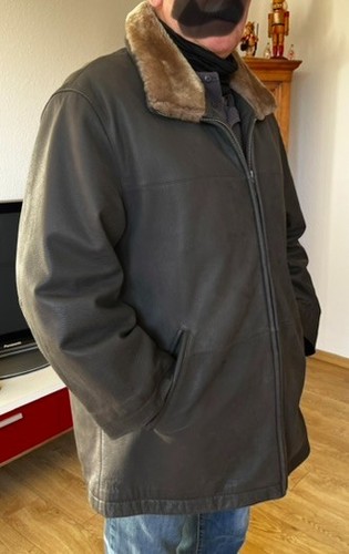 Dunkelbraune herrenlederjacke - dunkelbraune,
