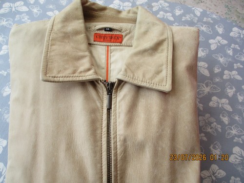Herrenlederjacke beige 54 - beige, gr.