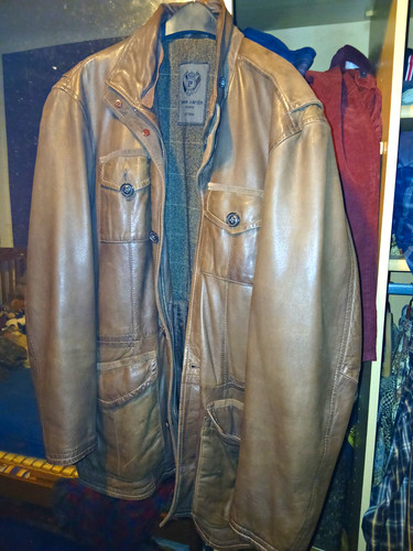 Herren lederjacke braun 54 - herren,